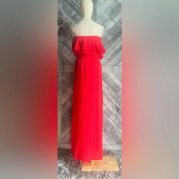 MICHAEL STARS NWOT TARA DOUBLE GAUZE STRAPLESS DRESS - Picture 12 of 13